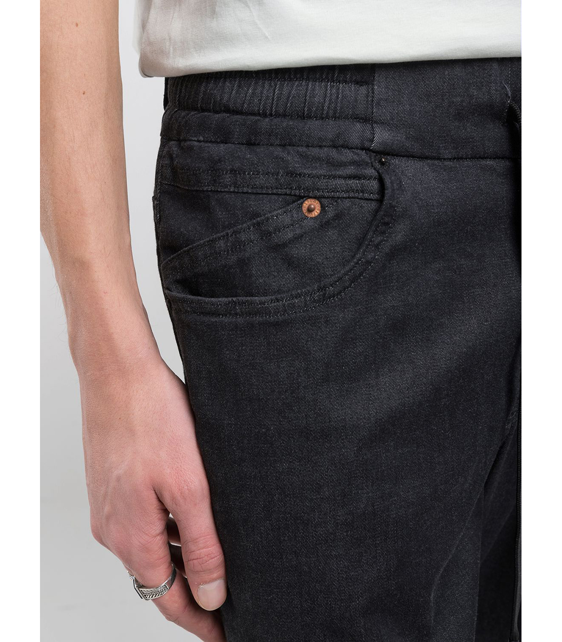 リラックステーパードLANNY Touch denim 詳細画像 ブラック 5